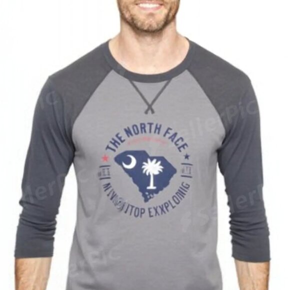 The North Face Classic Fit Never Stop Exploring 3/4 Sleeve Baseball Tee Size L/G - Picture 2 of 11